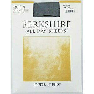 Berkshire Hosiery All Day Sheers Queen 1x - 2x Off Black Reinforced Toe 4404